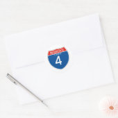 Interstate Sign 4 - Florida Ronde Sticker (Envelop)