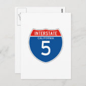 Interstate Sign 5 - Californië Briefkaart (Voorkant / Achterkant)