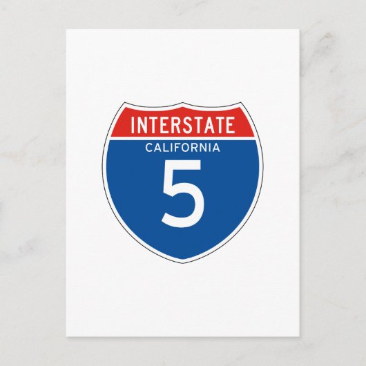 Interstate Sign 5 - Californië Briefkaart (Voorkant)