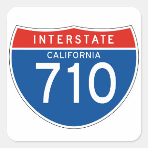 Interstate Sign 710 - Californië Vierkante Sticker