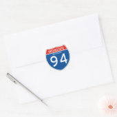 Interstate Sign 94 - Michigan Vierkante Sticker (Envelop)
