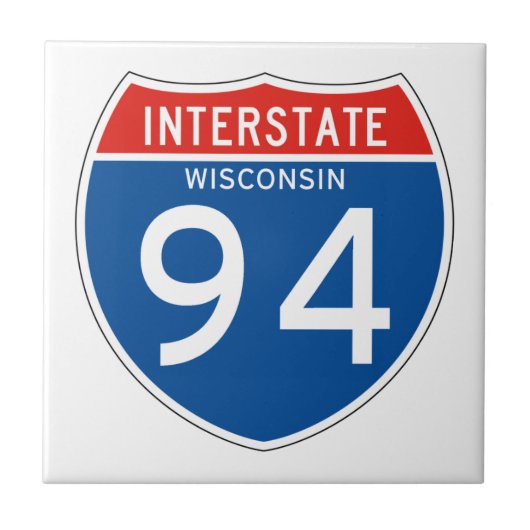 Interstate Sign 94 - Wisconsin Tegeltje (Voorkant)