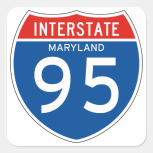 Interstate Sign 95 - Maryland Vierkante Sticker