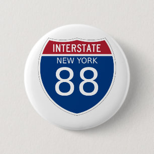Interstate Sign van New York Ronde Button 5,7 Cm