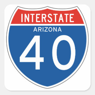Interstatenbord 40 - Arizona Vierkante Sticker