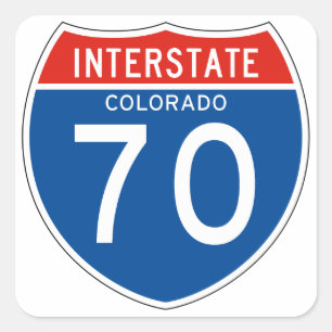Interstatenbord 70 - Colorado Vierkante Sticker