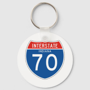 Interstatenbord 70 - Indiana Sleutelhanger