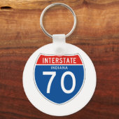 Interstatenbord 70 - Indiana Sleutelhanger (Voorkant)