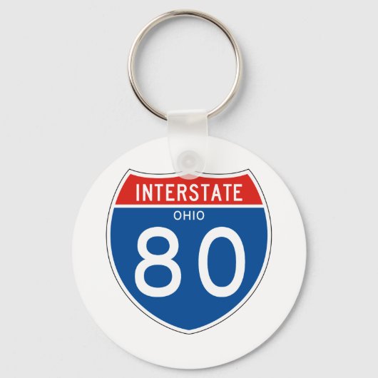 Interstatenbord 80 - Ohio Sleutelhanger (Voorkant)