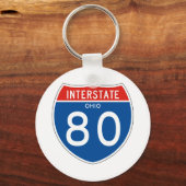 Interstatenbord 80 - Ohio Sleutelhanger (Voorkant)
