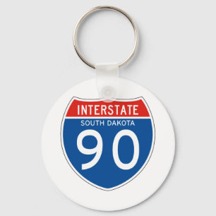Interstatenbord 90 - South Dakota Sleutelhanger