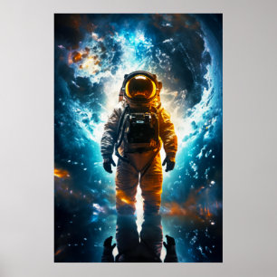 Interstellaire reiziger Astronaut Aarde Ruimtekuns Poster