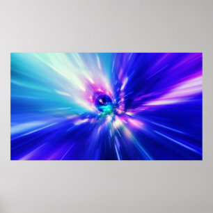 Interstellaire tijdreis en hypersprong in de ruimt poster