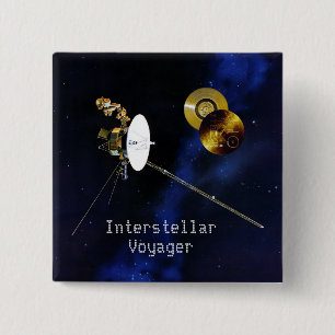 Interstellar Voyager Spacecraft Vierkante Button 5,1 Cm