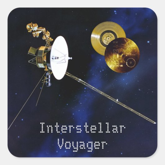 Interstellar Voyager Spacecraft Vierkante Sticker (Voorkant)