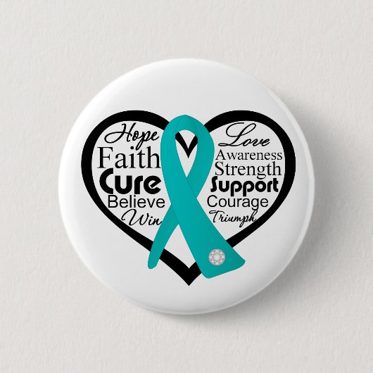 Interstitiële cystitis Hartribbon collage Ronde Button 5,7 Cm (Voorkant)