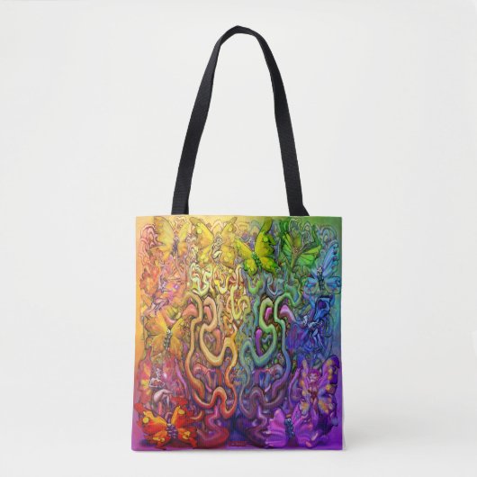 Interwoven regenboog van de Faeries-Canvas tas (Voorkant)
