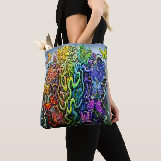 Interwoven regenboog van de Faeries-Canvas tas (Dichtbij)
