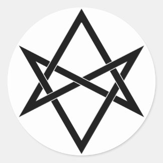 Interwoven unicursal hexagram ronde sticker