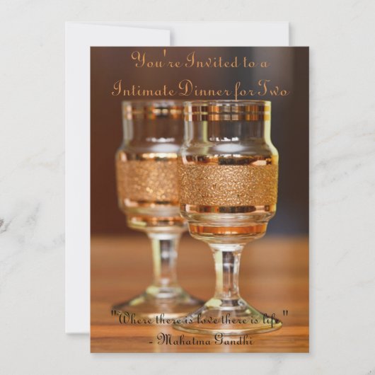 Intiem diner voor Twee Kaart (Voorkant)