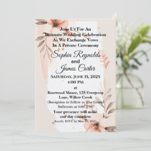 intieme micro Elegante Elopement bruiloft Kaart