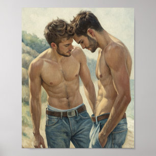 Intieme Studie van Verbinding aan de Kust Poster