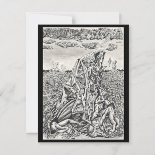 Intimidation, dessin d'encre Carte plate
