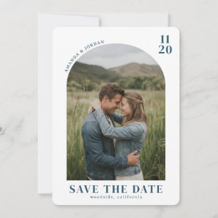 Intimiteit Blauw Rustieke Foto Save The Date