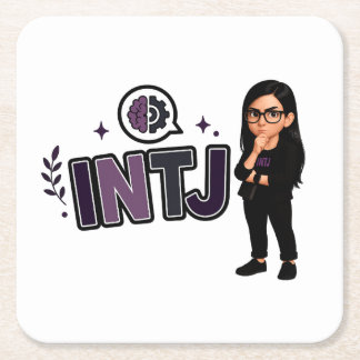 INTJ — A Visionária Estratégica Vierkante Kartonnen Onderzetter