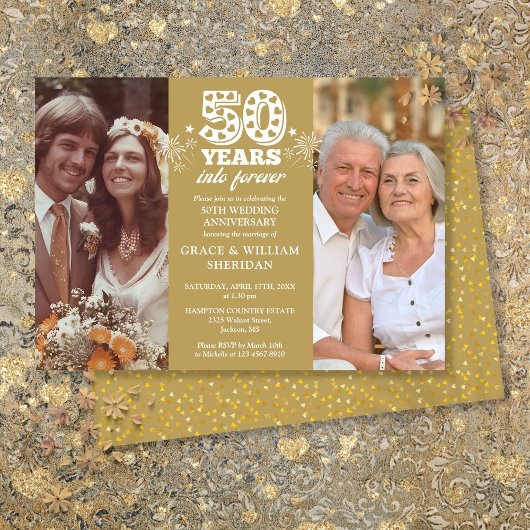 Into Forever 50th Wedding Jubileum 2 Foto Kaart