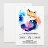 Into the Bossen Fox Party Verjaardag Kaart (Voorkant / Achterkant)