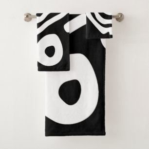 Into the Deep: Abstract Zwart & Wit Bad Handdoek