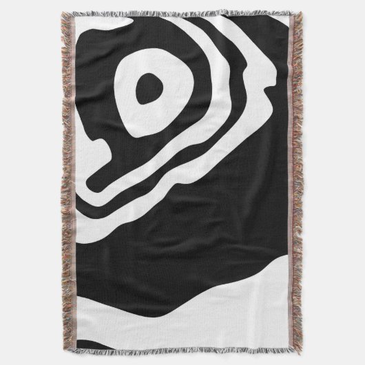 Into the Deep: Abstract Zwart & Wit Deken (Voorkant Verticaal)