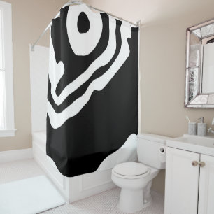 Into the Deep: Abstract Zwart & Wit Douchegordijn