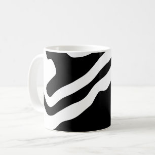 Into the Deep: Abstract Zwart & Wit Koffiemok