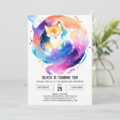 Into the Enchanted Fox Birthday Kaart (Staand voorkant)