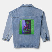 Into the Night Green Faux Glitter Denim Jacket (Achterkant)