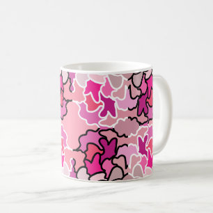 Into the Pink Mid Century geometrische patroonkuns Koffiemok