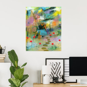 Into the Wild 2 Peinture Abstraite Fleurs Affiche