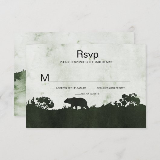 Into the Wild Rust Emerald Green Landscape RSVP (Devant / Derrière)