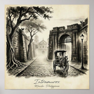 Intramuros Manila Kalesa Erfgoed Poster