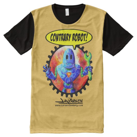 Intrary Robot-Print All-Over Print T-shirt (Voorkant)