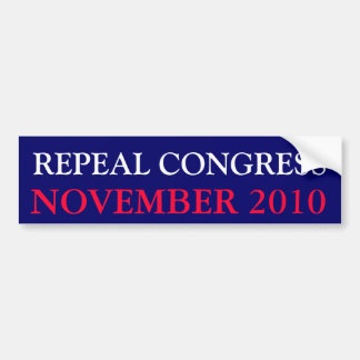 INTREKKING CONGRESS, NOVEMBER 2010 BUMPERSTICKER