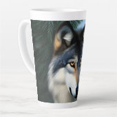 Intrépide Loup Arctique, Latte Mug (Angle gauche)