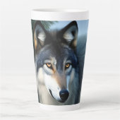 Intrépide Loup Arctique, Latte Mug (Devant)
