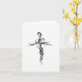 Intrica cross notecard kaart (Gele Bloem)