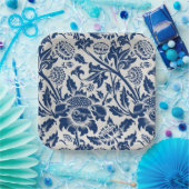 Intricate blue floral pattern on light background papieren bordje (Feest)