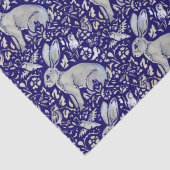 Intricate Blue Rabbit Bird Morris Style Pattern Tissuepapier (Detail)