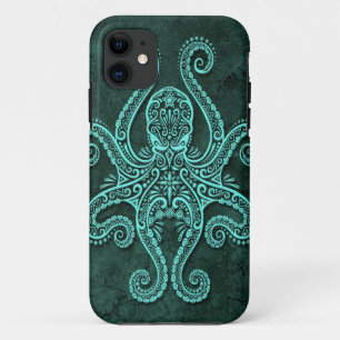 Intricate Blue Stone Octopus iPhone 11 Hoesje