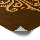 Intricate Brown Aquarius Zodiac Poster (Hoek)